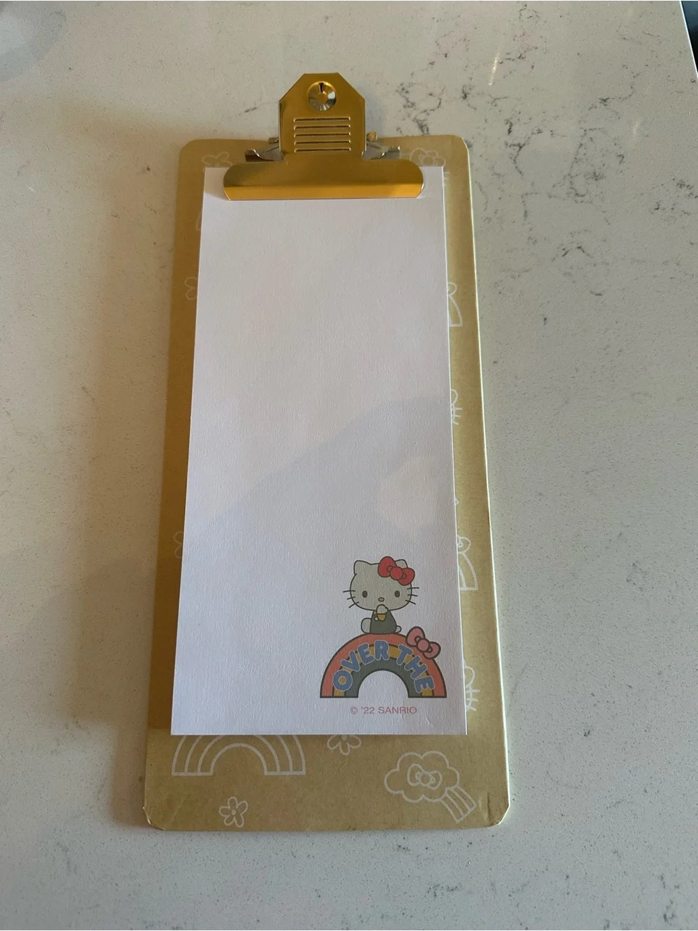 Erin Condren Gold Clipboard with Hello Kitty Notepad